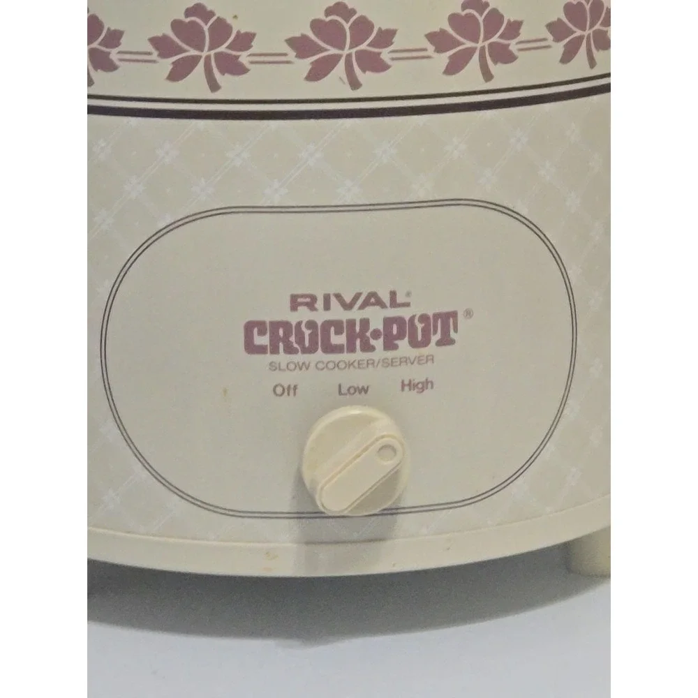 VTG Rival Crock Pot 3.5 Qt Slow Cooker 3150 Tested Working w/ Lid Stone White